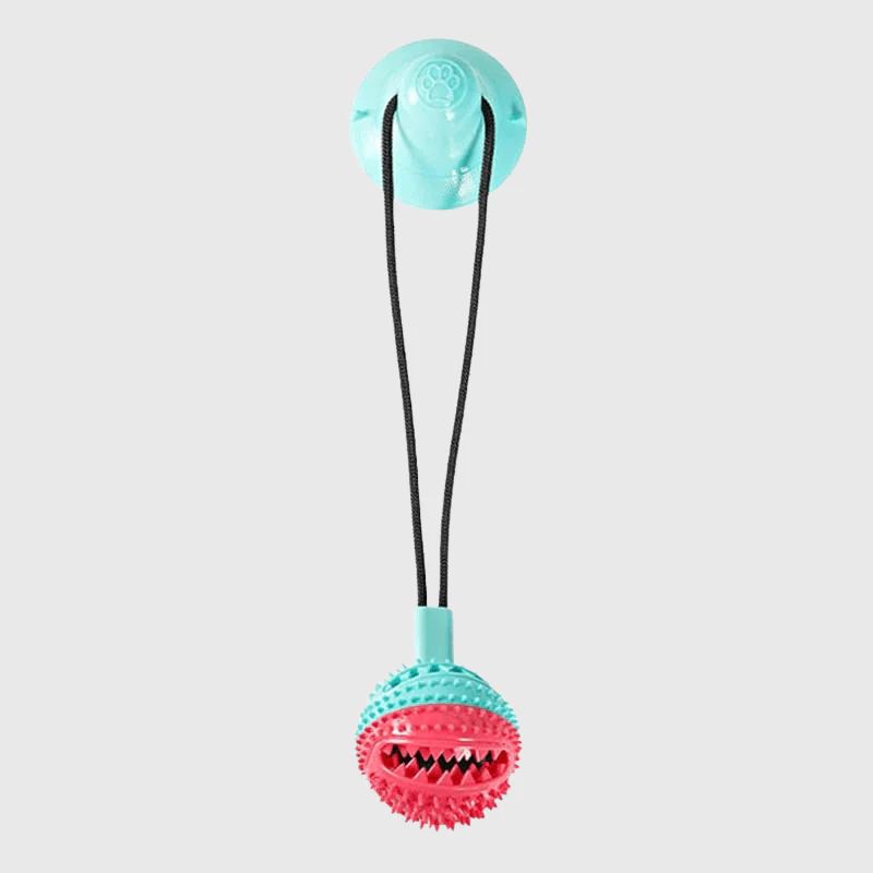 Jouet Brosse à Dents pour Chien avec Ventouse & Distributeur de Friandises