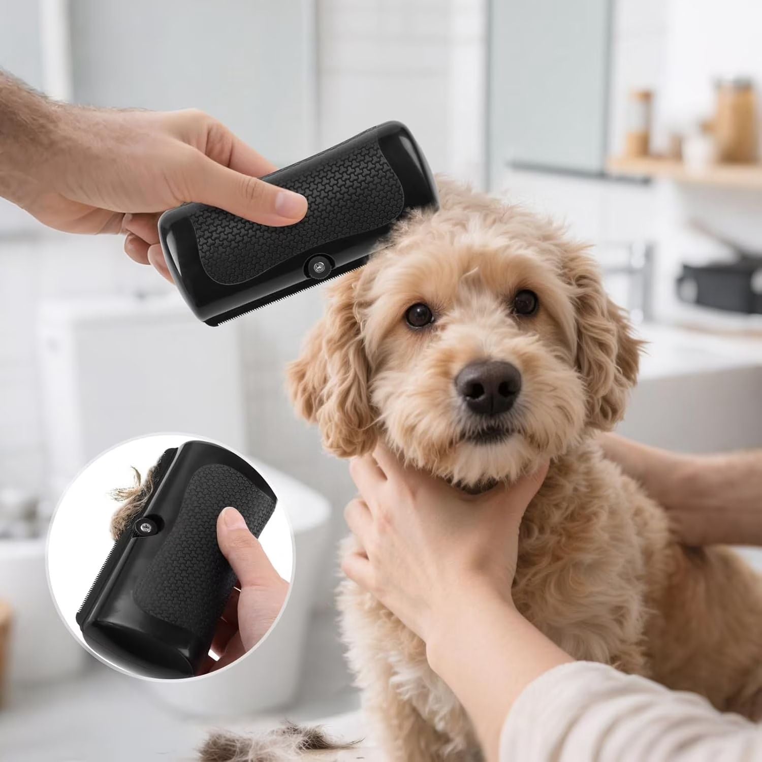 Brosse Professionnelle de Démêlage pour Chien & Chat — Ergonomique, Anti-Poils, Multifonctionnelle