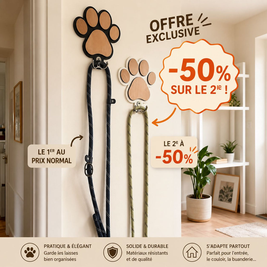 Crochets Muraux Patte en Bois Décoration & Organisation pour Amoureux des Animaux